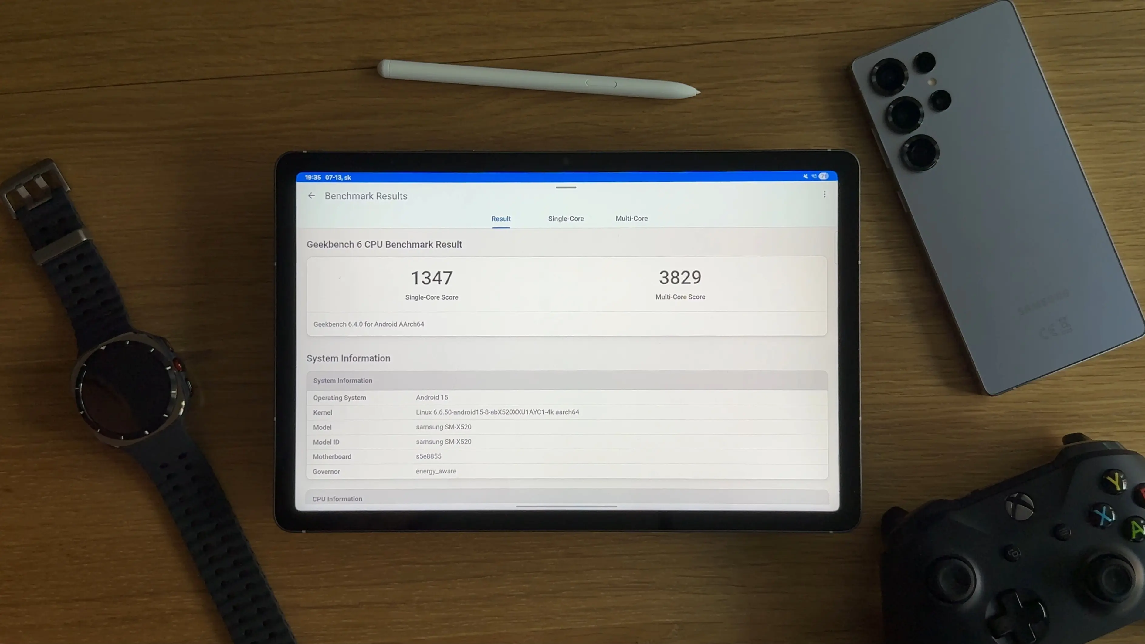 Galaxy Tab S10 FE „Geekbench 6“ testas