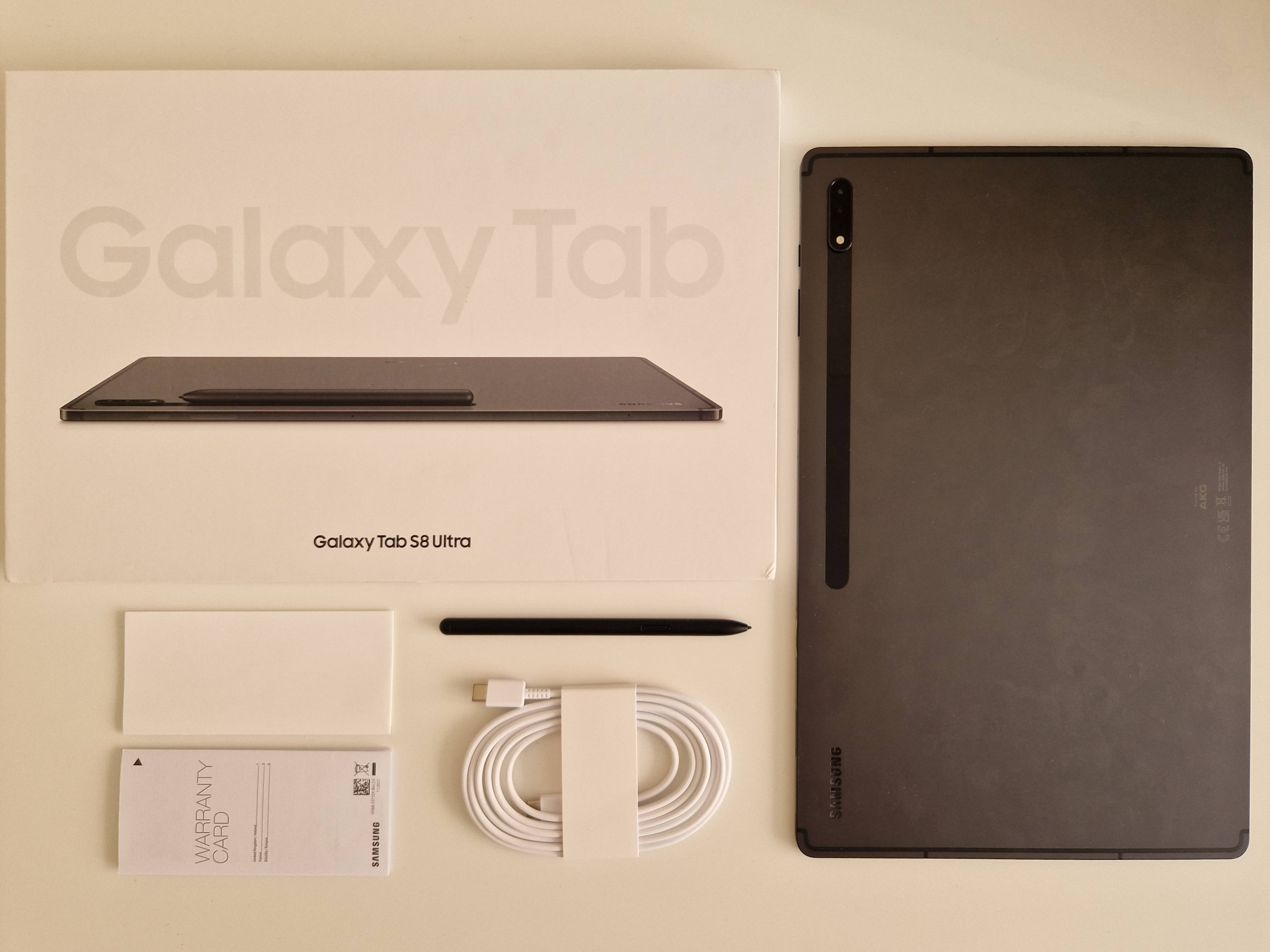 Galaxy Tab S8 Ultra pakuotės turinys